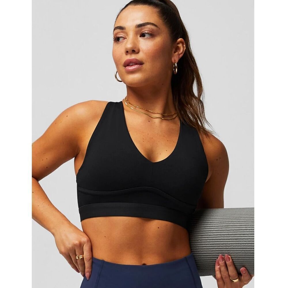 New Fabletics ALL DAY EVERY DAY LOW IMPACT BRA; BLACK, XL